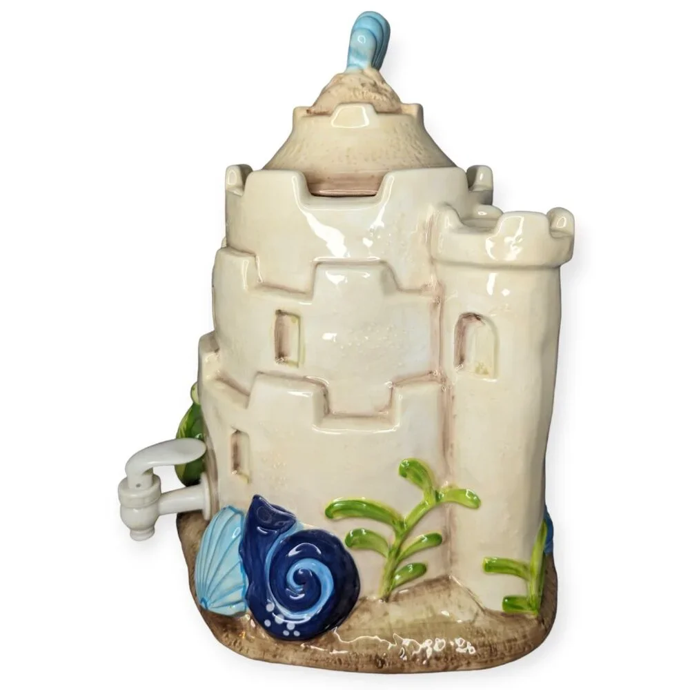 Sand Castle Beach Beverage Ceramic  Dispenser Target Hand Painted